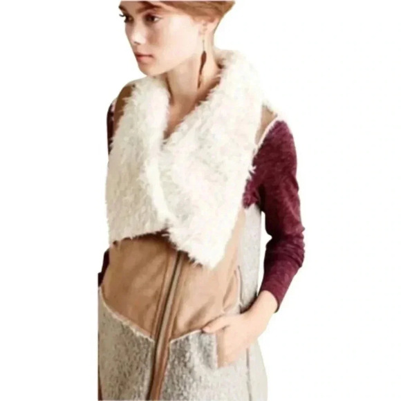 Saturday Sunday Anthro moto faux suede vest XSP $210 - Picture 2 of 10